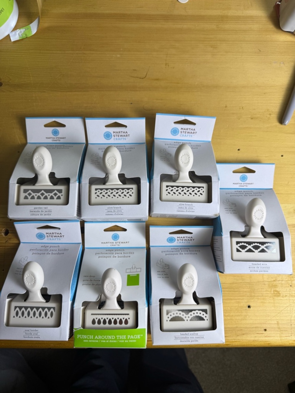 New Set of 7 Martha Stewart Punch Around the Page Edge Punches Paper Crafting Sc